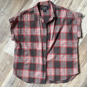 Women’s Filson plaid cotton camp shirt size medium